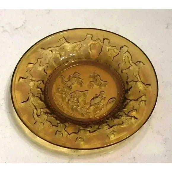 Vintage Indiana Glass Tiara Amber Collector's Plate Hey Diddle Diddle - Picture 4 of 8